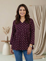 GOKUL TRENDZ Casual Printed Women Purple Top