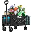 Golabs WA1 Collapsible Folding Wagon Cart, Max 220lb Load, Expands to 100L
