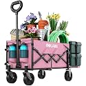 Golabs WA1 Collapsible Folding Wagon Cart, Max 220lb Load, Expands to 100L