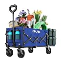 Golabs WA1 Collapsible Folding Wagon Cart, Max 220lb Load, Expands to 100L