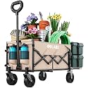 Golabs WA1 Collapsible Folding Wagon Cart, Max 220lb Load, Expands to 100L