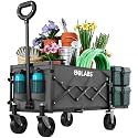 Golabs WA1 Collapsible Folding Wagon Cart, Max 220lb Load, Expands to 100L