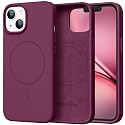 GolbinBox Magnetic for iPhone 13/14 Case, Silicone Cover, Deep Red