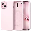 GolbinBox Magnetic for iPhone 15 Case, Silicone Cover, Chalk Pink