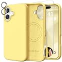 GolbinBox Magnetic for iPhone 17 Case, Silicone Cover, Buttercream Yellow