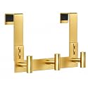 Gold 3-Hook Over The Door Towel Rack, 1 Pack