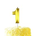 Gold Birthday Number 1 Candles for Wedding Party Cake Decorations