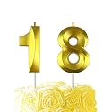 Gold Birthday Number 18 Candles for Wedding Party Cake Decorations