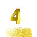 Gold Birthday Number 4 Candles for Wedding Party Cake Decorations