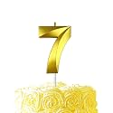 Gold Birthday Number 7 Candles for Wedding Party Cake Decorations