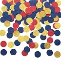Gold Blue and Red Confetti Table Decoration for 4th July Graduation Birthday Theme Party,1.2 inch in Diameter,200 Counts