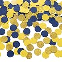 MOWO Gold Blue and Yellow Confetti Table Decoration, 1.2'', 200pc