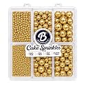 Gold Cake Pearls Edible, 4.6oz, for Cupcakes, Cookies, Baking &amp; Decorating
