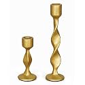 Gold Candlestick Holders Set of 2 Cast Iron Vintage Candle Holders