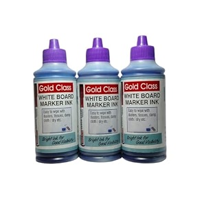 gold class white board marker ink100ml pack of 3 blue  suitable for white board surface school stationery easily refill bold blue color smudge proofquick drying indian brand