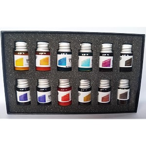gold leaf fountain pen ink bottles 10 ml 12 pc assorted pack of 12 colors