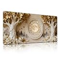 Gold Leaf Peony &amp; Star-Moon Disk Mouse Pad, Luxury Relief Night Scene Desk Mat - Large Non-Slip Office PC Laptop Desk Pad - 35.5"x15.7" x 3mm