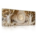 Gold Leaf Peony &amp; Star-Moon Disk Mouse Pad, Luxury Relief Night Scene Desk Mat - Large Non-Slip Office PC Laptop Desk Pad - 31.5"x11.8" x 3mm