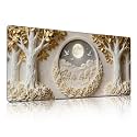 Gold Leaf White Rose &amp; Full Moon Mouse Pad, Luxury Relief Dove Decor Desk Mat - Large Non-Slip Office PC Laptop Desk Pad - 35.5"x15.7" x 3mm