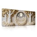 Gold Leaf White Rose &amp; Full Moon Mouse Pad, Luxury Relief Dove Decor Desk Mat - Large Non-Slip Office PC Laptop Desk Pad - 31.5"x11.8" x 3mm