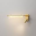 Gold LED Wall Light with Reading Spotlight | 3-Color Luxury Bedside Wall Lamp for Bedroom, Living Room &amp; Premium Hotel Interiors, Metal + Acrylic Designer Home Lighting Fixture
