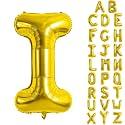 Gold Letter Balloons 40 Inch Large Letter I Balloon Aluminum