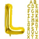 Gold Letter Balloons 40 Inch Large Letter L Balloon Aluminum