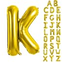 Gold Letter Balloons 40 Inch Large Letter K Balloon Aluminum