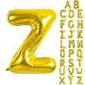 Gold Letter Balloons 40 Inch Large Letter Z Balloon Aluminum