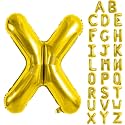 Gold Letter Balloons 40 Inch Large Letter X Balloon Aluminum