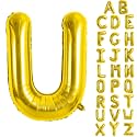 Gold Letter Balloons 40 Inch Large Letter U Balloon Aluminum