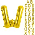 Gold Letter Balloons 40 Inch Large Letter W Balloon Aluminum