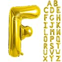 Gold Letter Balloons 40 Inch Large Letter F Balloon Aluminum