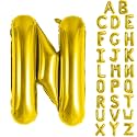Gold Letter Balloons 40 Inch Large Letter N Balloon Aluminum