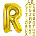 Gold Letter Balloons 40 Inch Large Letter R Balloon Aluminum