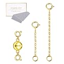 Gold Magnetic Necklace Clasp and Closure,14K Goldplated Necklace Extender