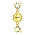 Gold Magnetic Necklace Clasp and Closure, 14K Goldplated Necklace Extender