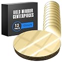 Gold Mirror Centerpieces for Tables, Mirrored Trays, Circle, 10 Inch, 12Pk