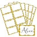 Gold Name Tags,2"x 3" Name Tag Stickers with Gold Border 200 Pcs Adhesive Name Tags Sticker Name Badges Labels for School, Office, Home, Party, Conferences, New Year