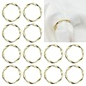 Gold Napkin Rings Set of 12, Matte Metal Twisted Wave-Shaped Napkin Holders