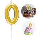 Gold Number 4 Candle Happy Birthday 3D Number Candles for Birthday Cake Party Decoration Wedding Anniversary Celebration Supplies