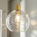 Gold Pendant Light Large Globe Glass Kitchen Light Fixture for Dining Room