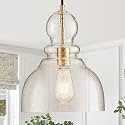 Gold Pendant Lights Kitchen Island, Large Gold Sand Glass Pendant Lighting Over Table 10inch Modern Brass Ceiling Island Light for Kitchen Sink Hallway Entrance