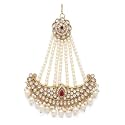 Gold-Plated Head Passa Jewelry For Women Kundan Pearl Studded & Beaded Passa/Matha Patti Jhoomar Jewellery for Women & Girls