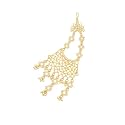 Gold-Plated Kundan Studded & Pearl Beaded Crescent Shaped Chandbali Style Jhumar Passa for Women | Bridal Side Head Jewellery | Meenakari Wedding & Festive Accessory