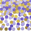 MOWO Gold Purple and Lavender Confetti Table Decoration, 1.2'', 200pc