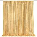Gold Sequin Backdrop Curtain Drapes Wall Backdrop Party Decorations 10x10FT