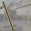 Gold Silver Black Deck Stairway Glass Fence Pole, Stainless Steel Glass Balustrade Railing Post, Outdoor Round Vitreous Railing System Post 24 28 32 36 40 48 in Height(A-Edge,Height 36in/90cm)