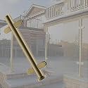 Gold Silver Black Deck Stairway Glass Fence Pole, Stainless Steel Glass Balustrade Railing Post, Outdoor Round Vitreous Railing System Post 24 28 32 36 40 48 in Height(A-MID,Height 40in/100cm)