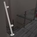 Gold Silver Black Deck Stairway Glass Fence Pole, Stainless Steel Glass Balustrade Railing Post, Outdoor Round Vitreous Railing System Post 24 28 32 36 40 48 in Height(B-Edge,Height 28in/70cm)